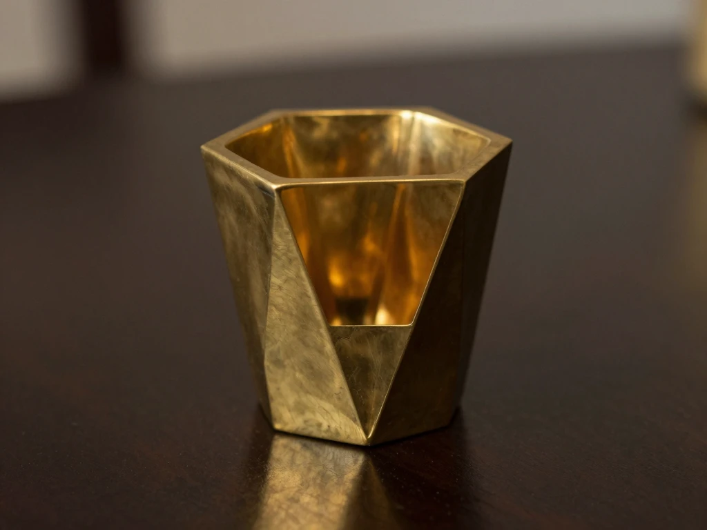 Glaxyronoimlox brass geometric candle holder